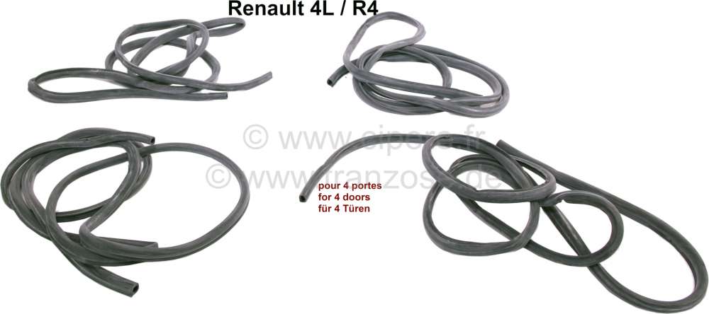 Renault - joint de porte, Renault 4, jeu pour 4 portes, profile creux comme premiers modèles et ada