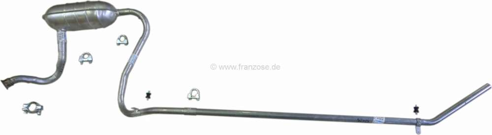 Renault - ligne d'échappement complète, Renault 4l, moteurs 845cm³ de 09/1983 à 1992. Colliers e