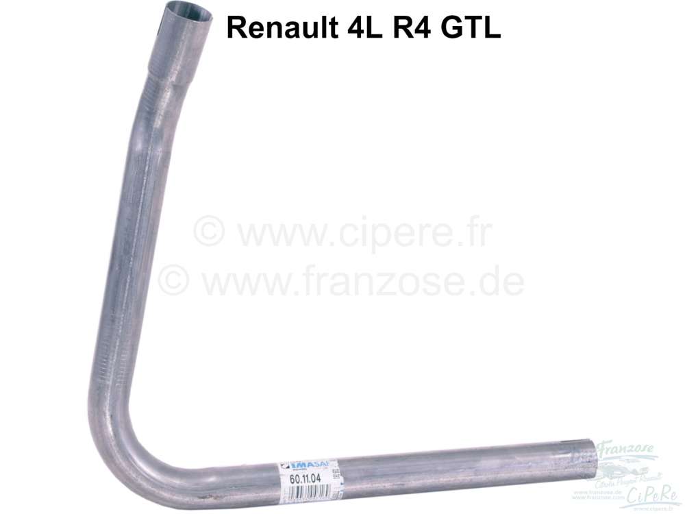 Renault - tube intermédiaire, Renault 4L 1108cm³, diamètres 35,5mm +32,5mm, sans la fixation du c