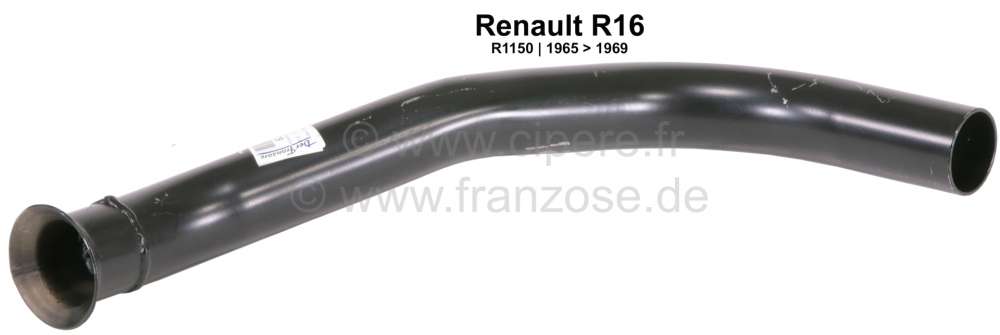 Renault - tube d'échappement avant le silencieux, tubulure, Renault R16 type R1150 de 1965 à 1969,