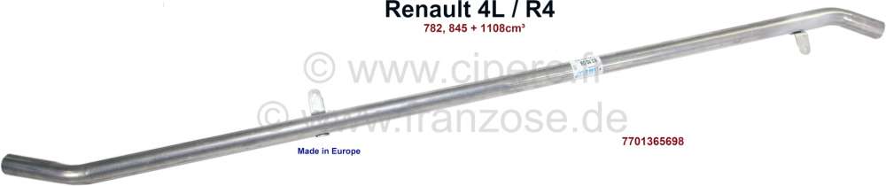 Renault - tube de sortie, Renault 4L 782, 845 et 1108cm³, raccords 32mm, sortie courte et coudée