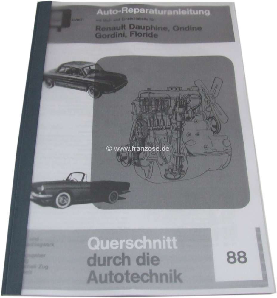 Citroen-2CV - livre en allemand: manuel de réparation Renault Dauphine+Gordini, Floride Nachdruck aus d