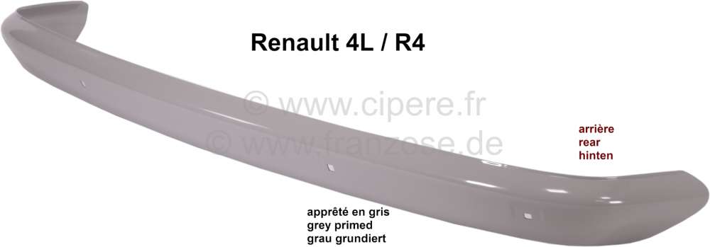 Renault - pare-chocs arriere en apprêt, Renault 4L, refabrication, l'unité