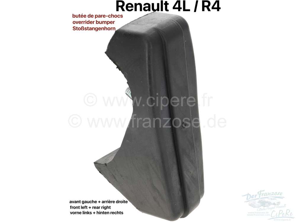 Alle - butée de pare-chocs avant gauche (ou arrière droite), Renault 4L, reproduction