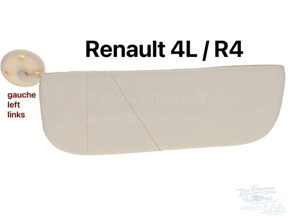 Alle - pare-soleil gauche, Renault 4L, couleur : beige