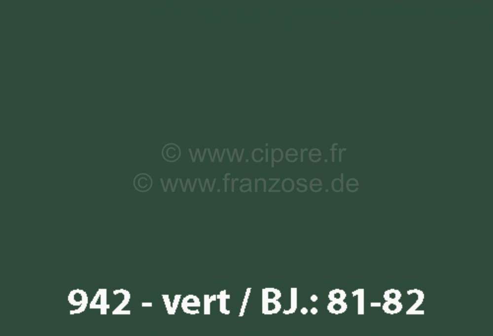 Renault - laque 1000ml, 4L, code couleur 942 vert, ajouter le durcisseur 20444 (2 x laque pour 1 x d