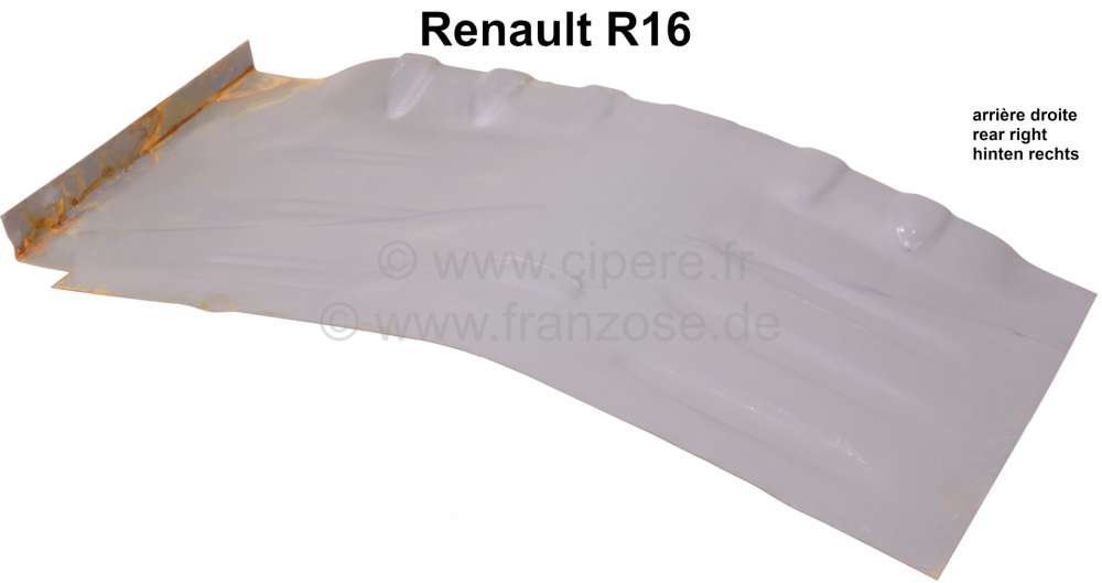 Renault - plancher arrière droite, Renault R16, dimensions 68 x 33cm