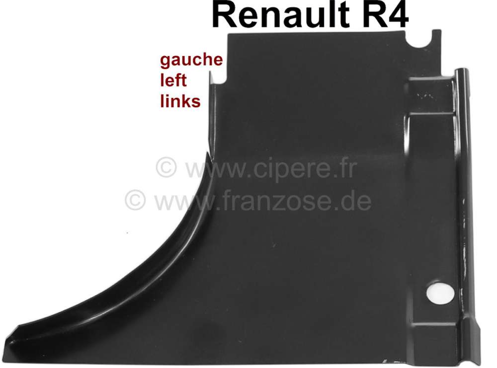 Alle - plancher arrière, Renault 4L, tôle de réparation de la liaison du bas de caisse au coff