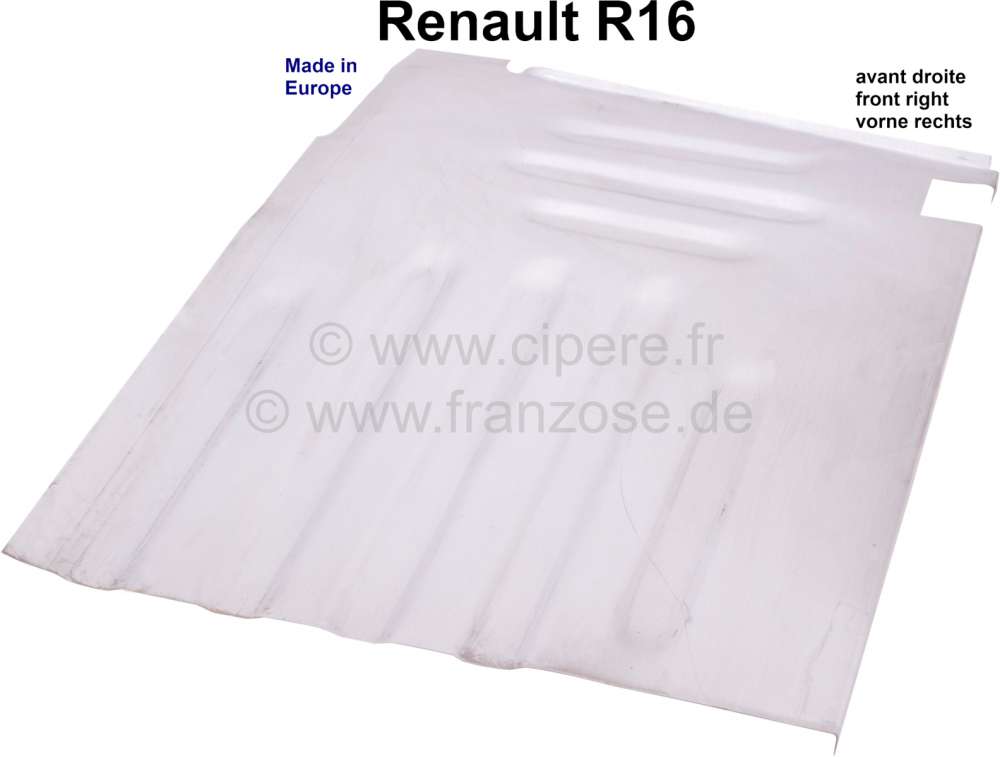 Renault - plancher avant droite, Renault R16. Made in Europe.