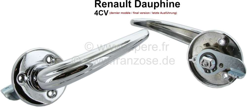 Renault - poignée de porte, Renault 4CV (dernier modèle), Dauphine, poignée intérieure