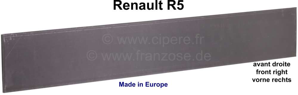 Alle - porte avant droite, Renault 4L, tôle de réparation de bas de porte. Made in Europe.