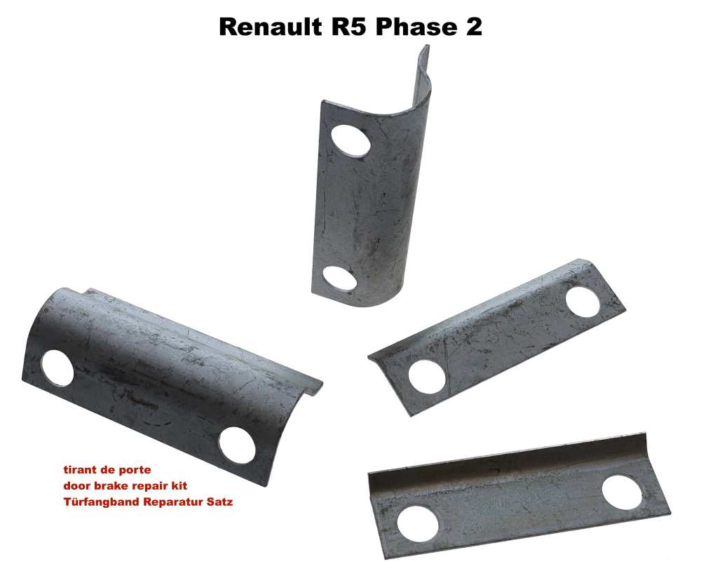 Renault - tirant de porte, Renault R5 phase 2, kit de réparation pour remettre en état un tirant u