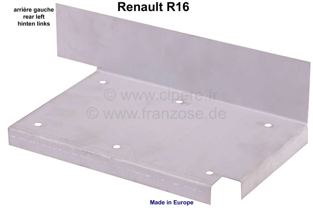 Renault - renfort de longeron arrière gauche, Renault R16. Made in Europe.