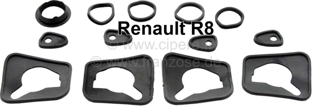 Renault - semelle de poignée de porte, Renault R8, jeu de joints en caoutchouc