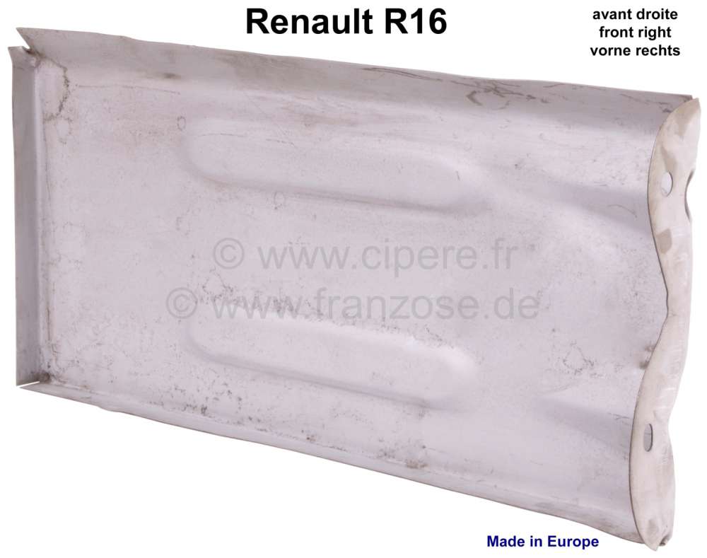 Renault - tablier avant droite, Renault R16 (tôle de réparation). Made in Europe.