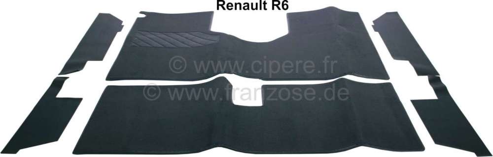 Renault - jeu de tapis, Renault R6, moquette bouclé anthracite