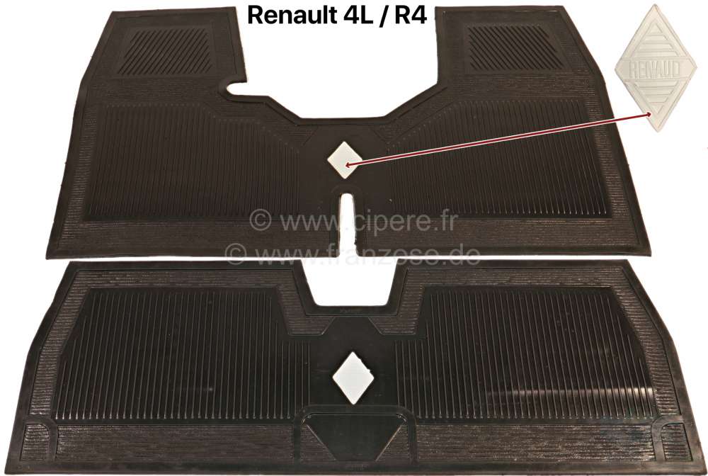Tapis de sol caoutchouc Empreinte 4 pièces - Renault