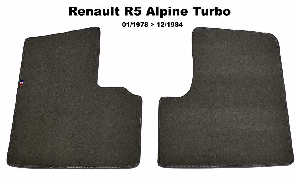 Renault - tapis de sol, Renault R5 Alpine Turbo de 01.1978 à 12.1984, kit moquette gris clair de tr