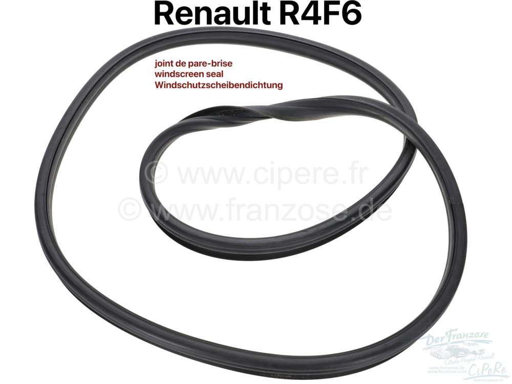 Alle - joint de pare-brise, Renault R4F6, ATTENTION : ne convient pas sur 4L berline ou sur R4F4!