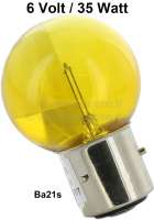 Peugeot - ampoule 6volts, culot à baïonnette à 3 ergots, 35 Watt, couleur jaune