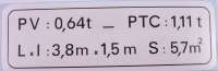 citroen 2cv autocollant plaque tare tarage ak 400 apres P16984 - Photo 1