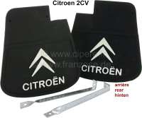 Citroen-2CV - bavettes d'ailes arrières, Citroën 2CV, la paire avec fixations