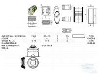 Alle - pistons et chemises, Citroën 2CV6, Club, Charleston, Spécial, Dyane 6, Ami 6 et 8, moteu