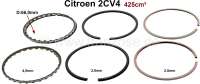 Citroen-2CV - segments, Citroën 2CV, pour 2 pistons, diamètre: 66mm, refabrication. dimensions: 2,0 + 