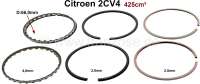 Citroen-2CV - segments 2CV4, pour 2 pistons. diamètre: 66mm, dimensions: 2-2-4 mm. Moteur 425cm³ (A53,