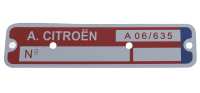 Alle - plaque moteur pour modèles A06/635, Citroën 2CV6, plaque de couleur rouge