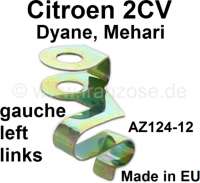 Citroen-2CV - agrafe de câble de commande de volet d'échangeur, Citroën 2cv, agrafe côté gauche, pe