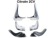 Citroen-2CV - protections anti-gravillons, sabots d'ailes, Citroën 2cv, jeu complets de 6 sabots, dont 
