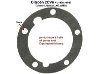 Citroen-2CV - joint papier de pompe à huile, 2CV6 après 11.1970, Perforations de vis de fixation 5x8mm