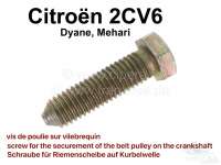 Citroen-2CV - vis de poulie sur vilebrequin, 2CV ayant l'entrainement d'alternateur par courroie