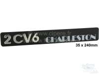 Citroen-2CV - monogramme (autocollant), Citroën 2CV6 Charleston, en métal, comme d'origine, 35x240mm