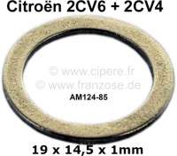Citroen-2CV - rondelle d'axe de culbuteur 2CV. 19x14,5x1mm, 2CV4 + 2CV6. n° d'origine AM124-85