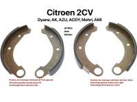 Citroen-DS-11CV-HY - machoires de frein arrière pour 1 essieu (les 2 tambours), 2CV, tous modèles, refabricat