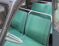 Alle - habillage de siège, Citroën 2CV, tissus bayadère rayé vert, bonne qualité, l'unité. 