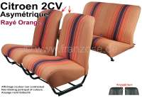 citroen 2cv habillages sieges jeux complets garnitures orange jeu complet P18803 - Photo 1
