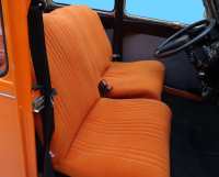 Alle - garnitures de sièges orange, Citroën 2cv, jeu complet (avant + arrière), dossiers symé