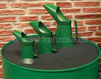Citroen-2CV - bidons verseurs, lot de 3 verseuses d'huile 1/2 pinte (0,28 L.), 1 pinte (0,5683 L.), 2 pi