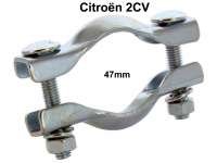 Citroen-2CV - collier d'échappement 47mm, Citroën 2cv6 et 2cv4, pour pot/tube en S. Refabrication de h