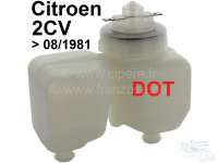 Citroen-2CV - réservoir de liquide de frein, Citroën 2cv, double circuit, liquide DOT (Lockheed), entr