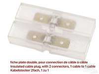 Alle - fiche plate double, pour connection de câble à câble