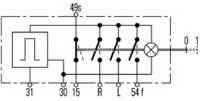 Citroen-2CV - interrupteur warning universel, 12 volts, 7 pôles, solide, marque Hella. L'interrupteur s