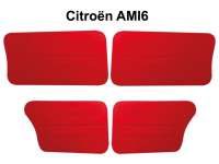 Alle - panneau de porte, Citroën Ami6, tissus rouge, jeu de 4 pces, grand modèle