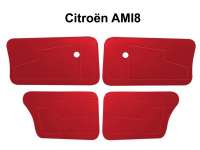 Alle - panneau de porte, Citroën Ami8, skai rouge, jeu de 4 pces, grand modèle