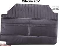 Citroen-2CV - panneau de porte, Citroën 2CV, skai noir, avant droite, grand modèle pour portière sans