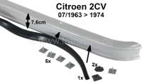 Citroen-2CV - bande caoutchouc noire sur pare-chocs arrière, Citroën 2CV de 1963 à env. 1975, peut re