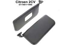 Citroen-2CV - pare-soleil, Citroën 2CV de 07/1981 à 1990, noir, droit et gauche (une paire), avec supp